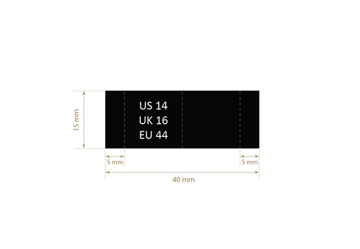 Maatlabels voor kleding Model TC-M167