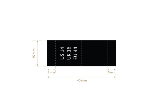 Maatlabels voor kleding Model TC-M169