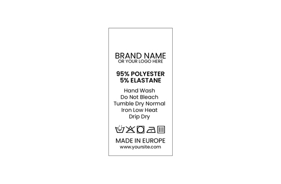 Wasverzorging Etiket Model TC-M182