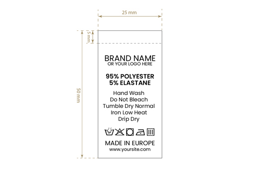 Wasverzorging Etiket Model TC-M182