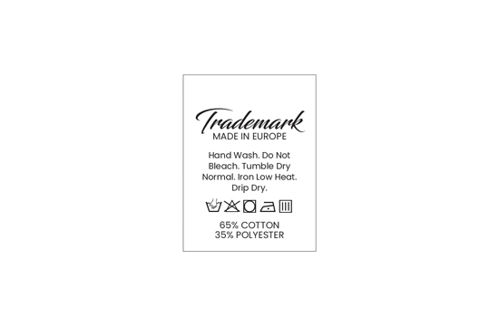 Wasverzorging Etiket Model TC-M190