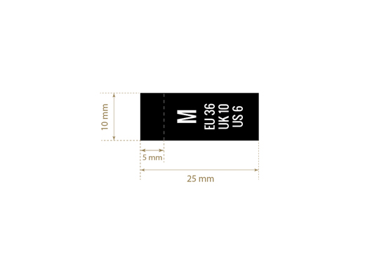 Maatlabels voor kleding Model TC-M228