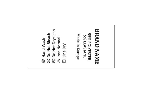 Wasverzorgingsetiket Model TC-M24