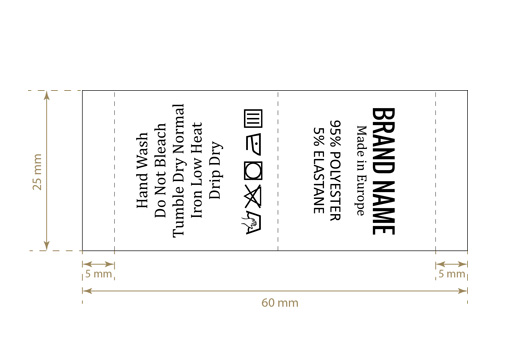 Wasverzorging Etiket Model TC-M25