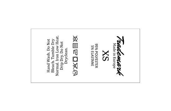 Wasverzorging Label met maat Model TC-M41