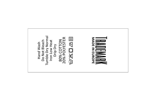 Wasverzorging Etiket Model TC-M43