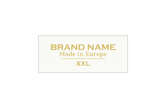 Bedrukt stoffen label Model TL-M48