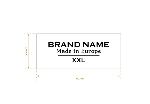 Bedrukt stoffen label Model TL-M48